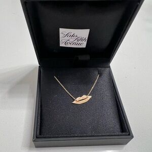 Ginette NY 18k Gold French Kiss necklace
